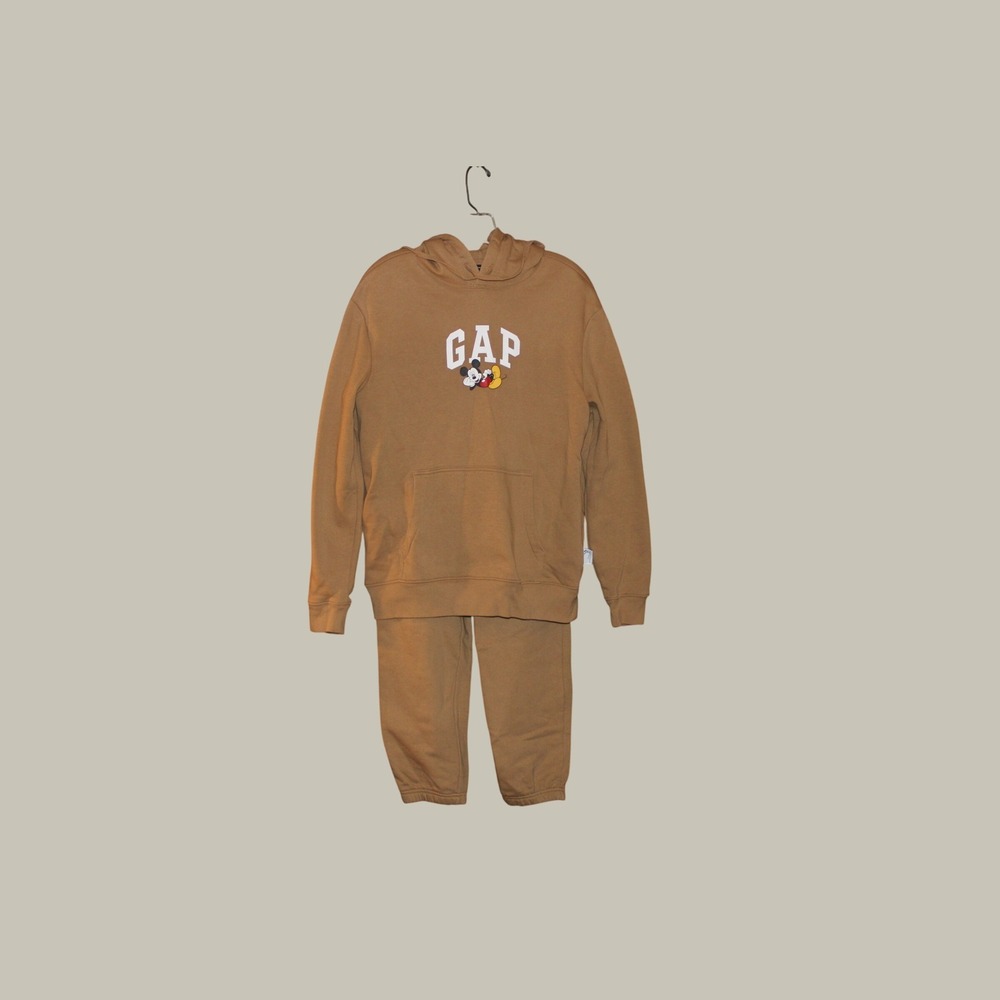 Gap x Disney Mickey Mouse Hoodie and Joggers Set Brown Small Tracksuit